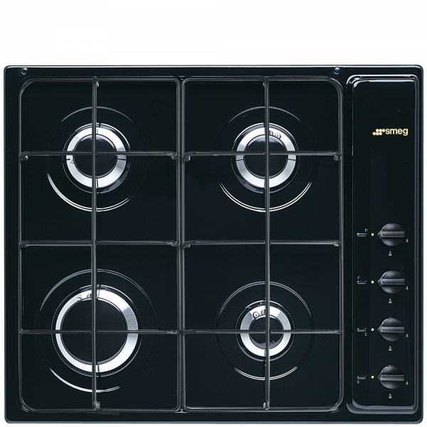 

Встраиваемая газовая панель Smeg S64SN Black, S64SN