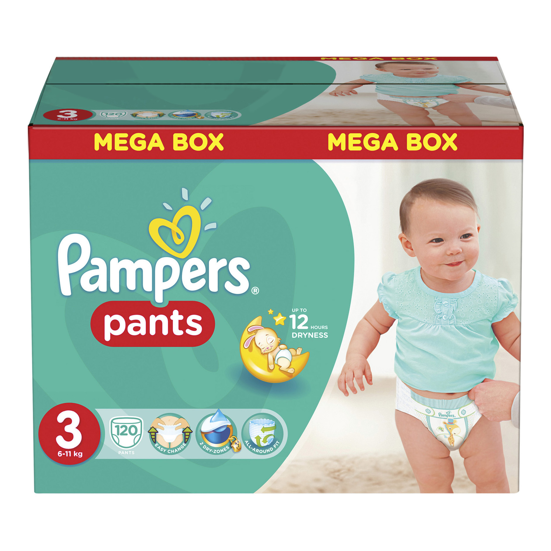 фото Подгузники-трусики pampers pants 3 (6-11 кг), 120 шт.