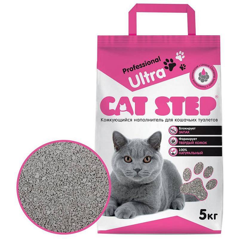 фото Комкующийся наполнитель для кошек cat step professional ultra бентонитовый, 5кг