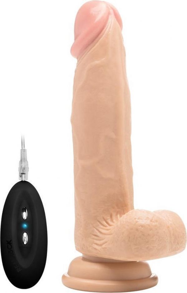 фото Вибратор-реалистик vibrating realistic cock 8 with scrotum 20 см shots media bv телесный