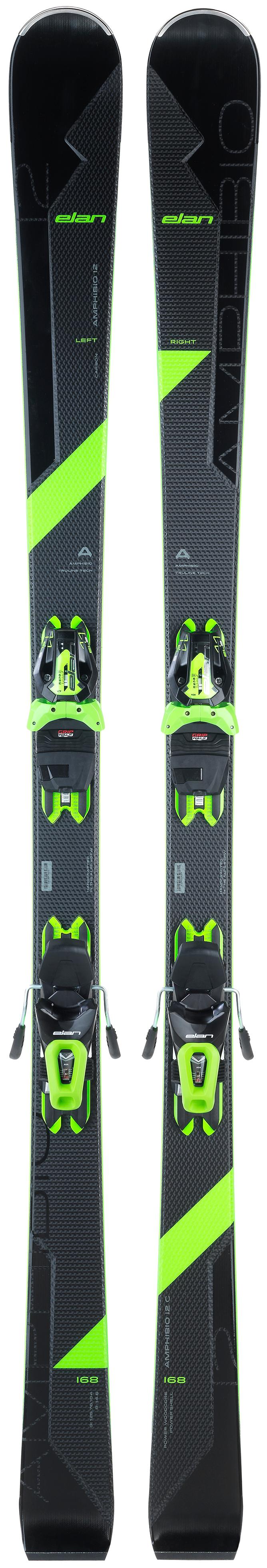 Горные лыжи Elan Amphibio 12C Powershift + Els 11 Shift 2021, black/green, 168 см
