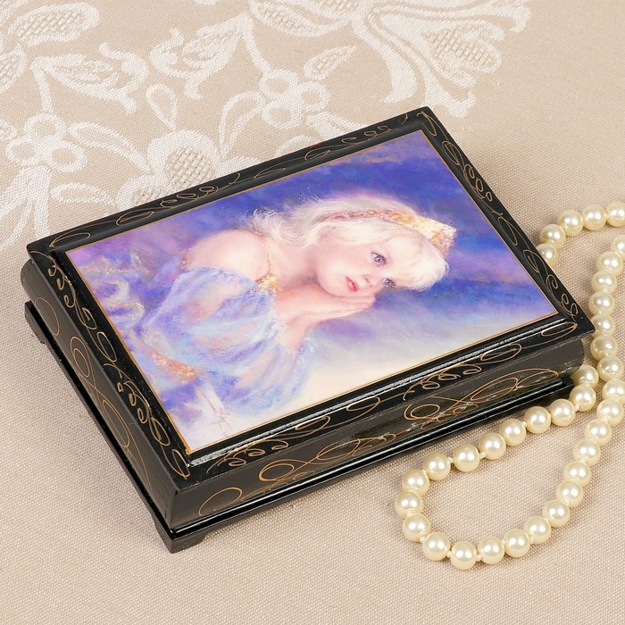 фото Шкатулка «принцесса», 10×14 см, лаковая миниатюра sima-land