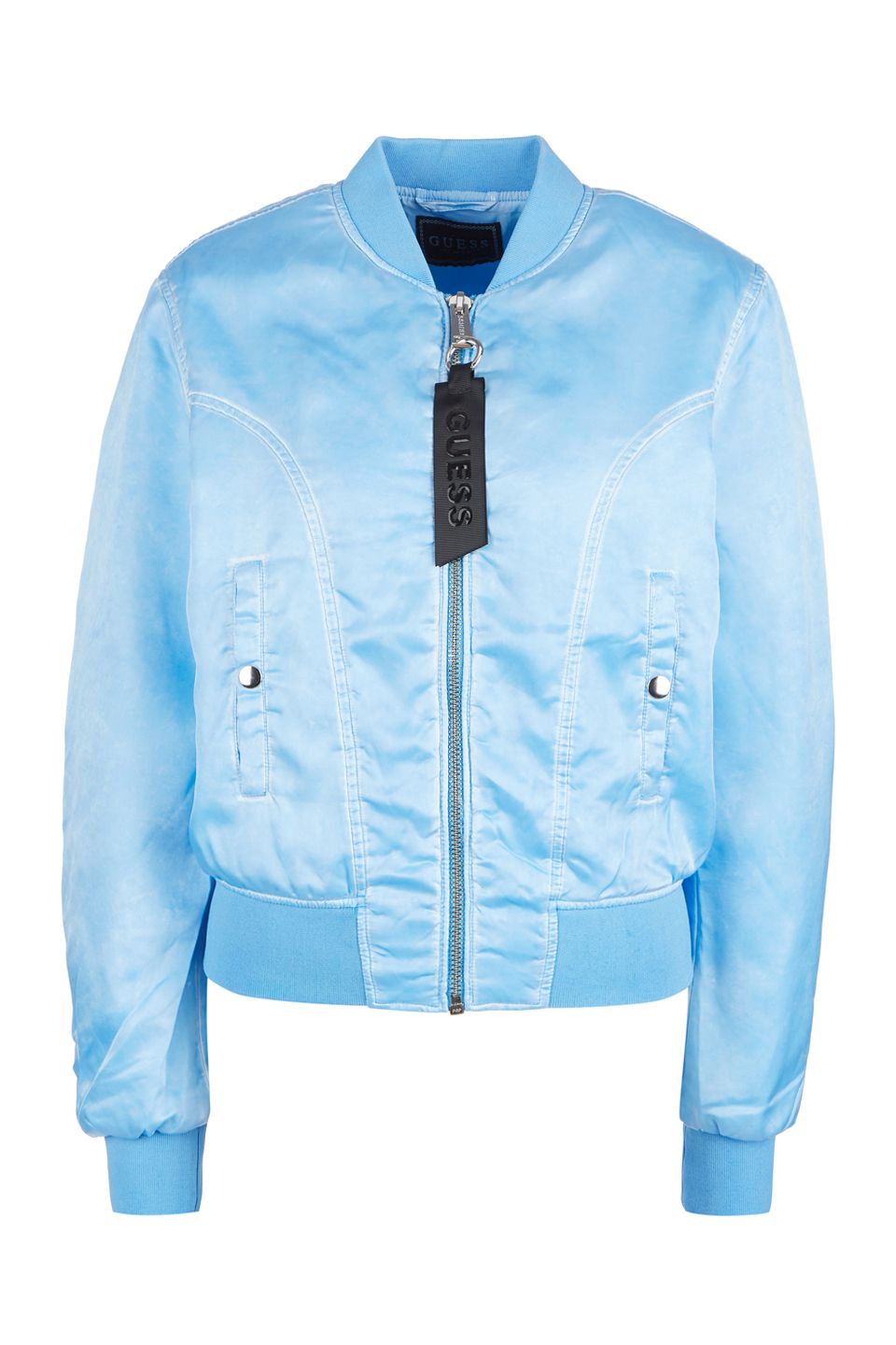 

Бомбер женский Guess W01L20-WCK60-FD79 голубой L, W01L20-WCK60-FD79