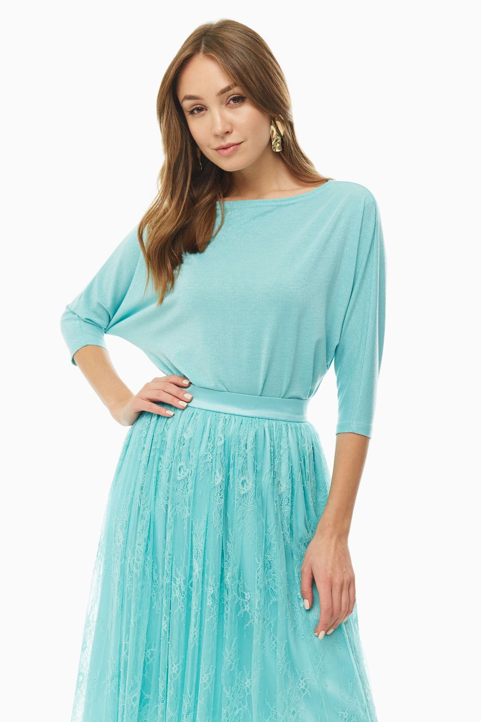 

Джемпер женский D&M by 1001DRESS DM01650MN mint голубой S, DM01650