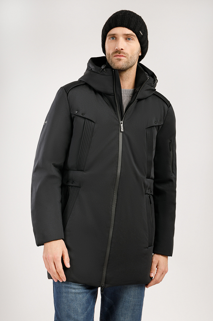 

Зимняя куртка мужская Finn Flare W19-42016 черная XL