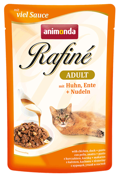 фото Влажный корм для кошек animonda rafine adult, курица, утка, 12шт, 100г