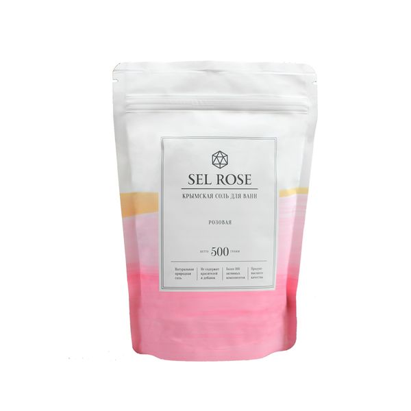 Соль для ванн Sel Rose Крымская, розовая, 500 г соль для ванны детская крымская морская розовая сакская aura rite 1 кг