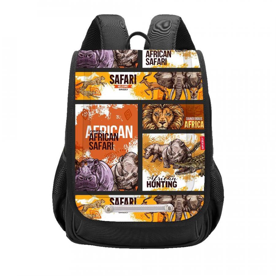 фото Рюкзак детский grizzly rak-091-2 школьный черный