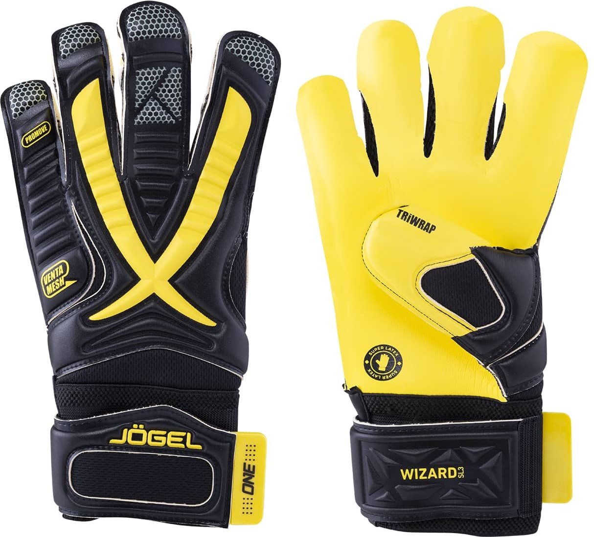 фото Вратарские перчатки jogel one wizard sl3 hybrid, yellow/black, 6