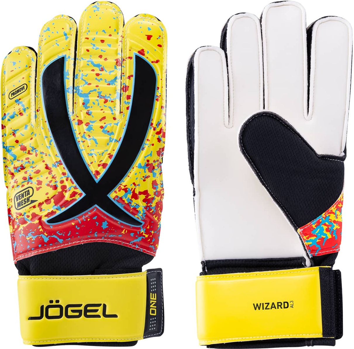 фото Вратарские перчатки jogel one wizard al3 flat, yellow/black, 9