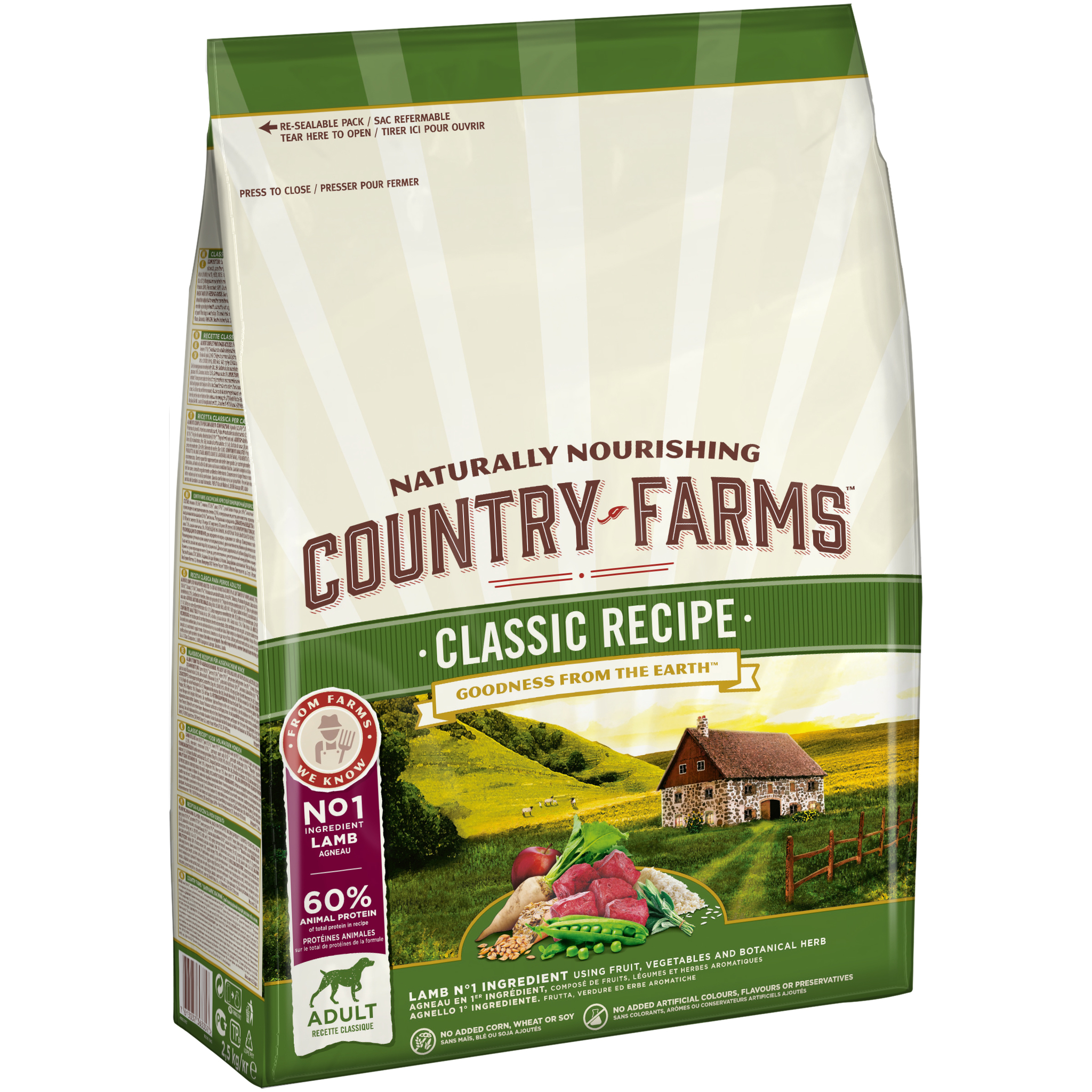 фото Сухой корм для собак country farms classic recipe, все породы, ягненок, 12кг