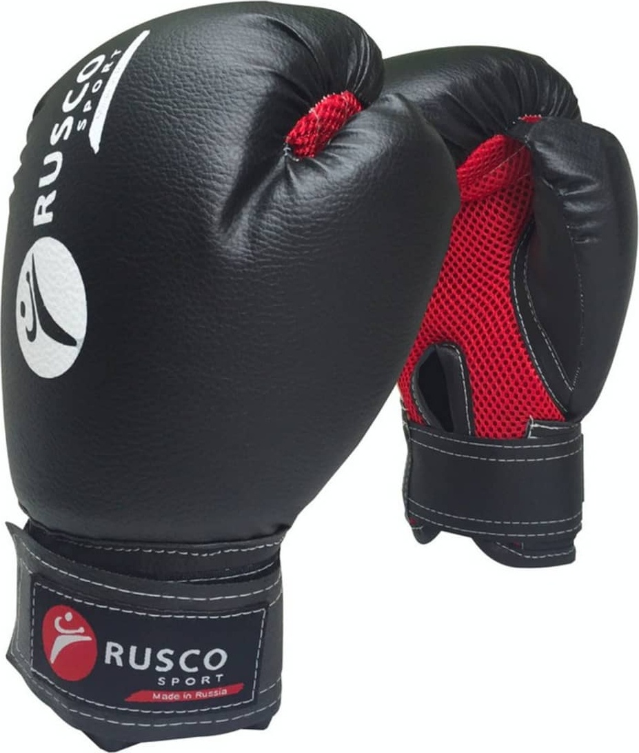 Боксерские перчатки Rusco Sport черные, 6 унций