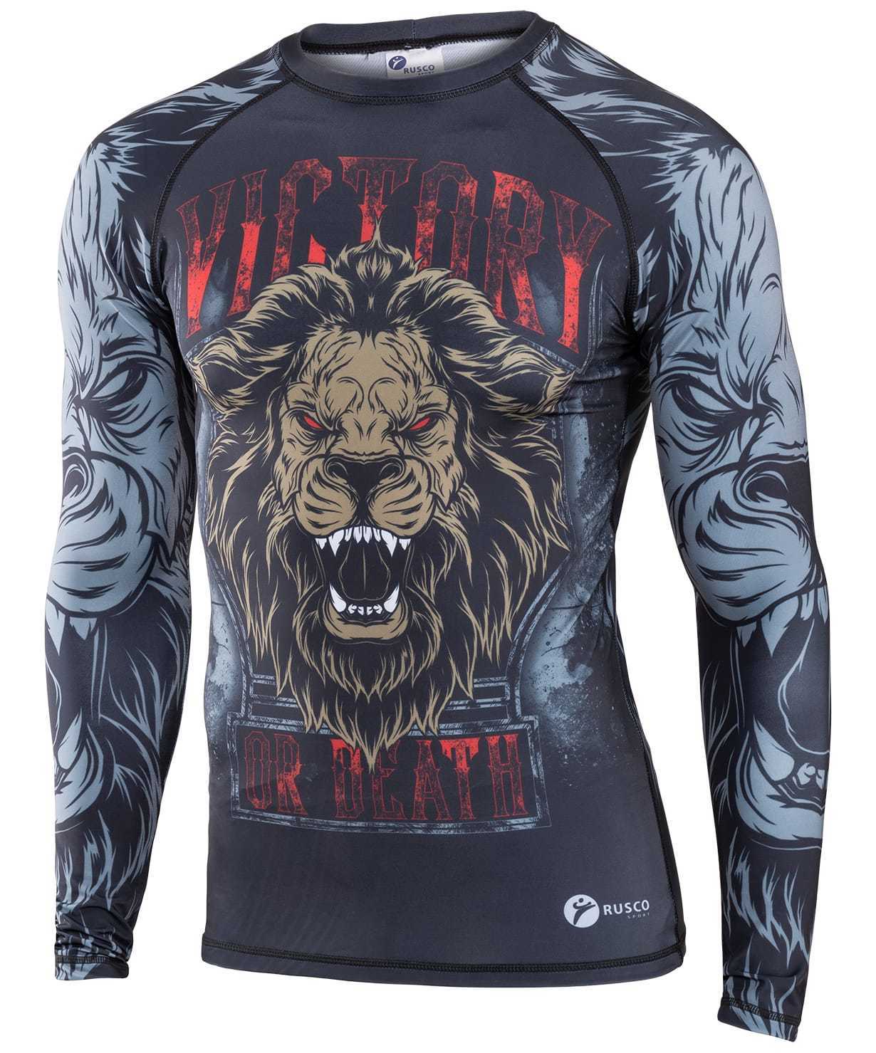 

Рашгард Rusco Sport Lion YTH blue/yellow, M INT, Черный;серый, Lion YTH