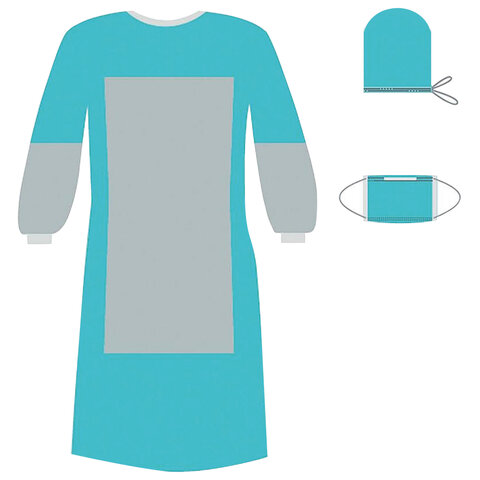 Купить Комплект одноразовой одежды для хирурга Гекса КХ-03, с усиленной защитой, стерильный
