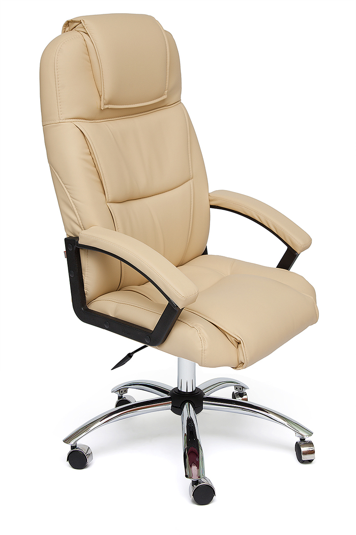 фото Кресло руководителя bergamo chrome иск. кожа бежевая pu c36-34 tetchair