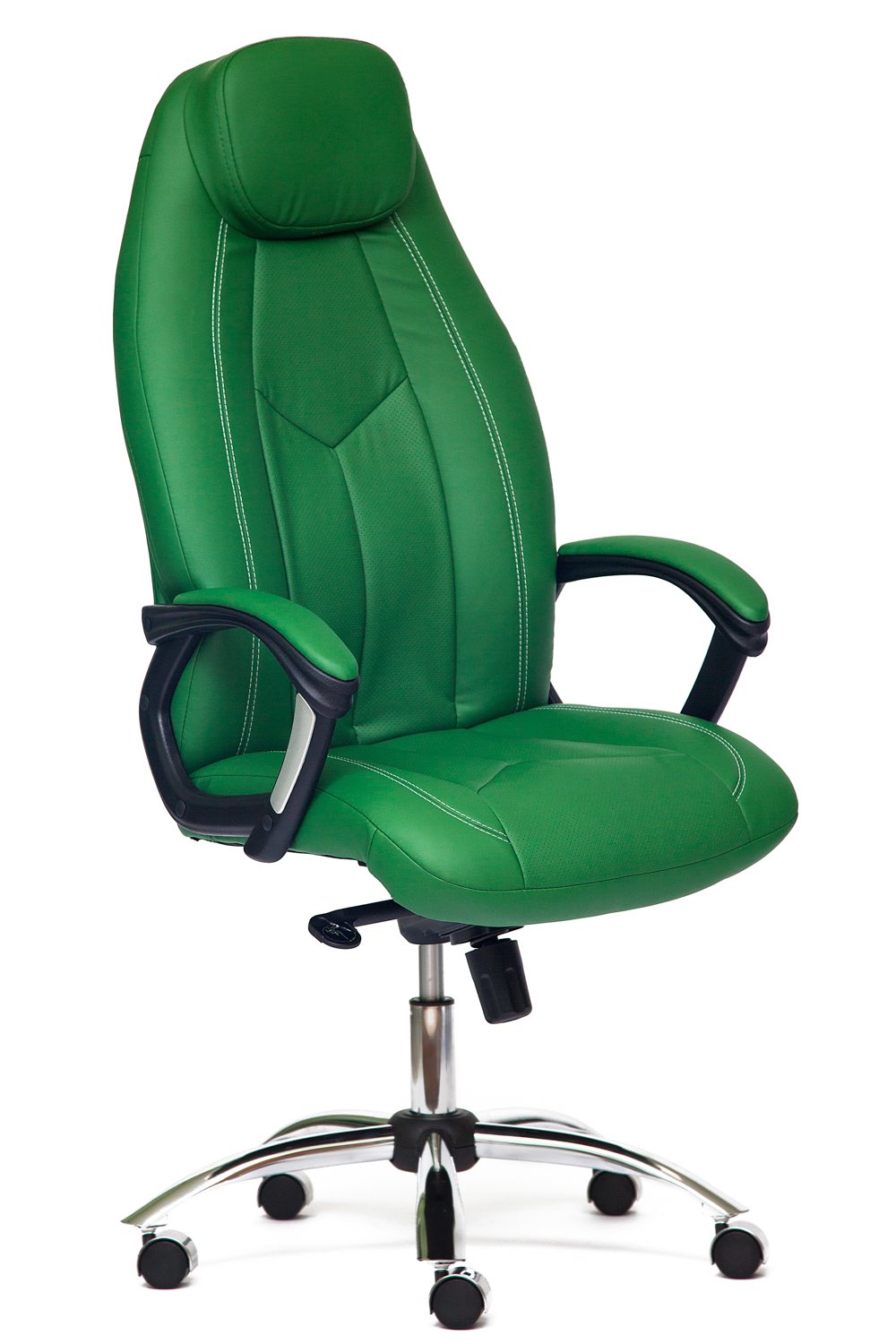 фото Кресло руководителя boss люкс кож/зам, зеленый/зеленый перфорированный, 36-001/36-001/06 tetchair