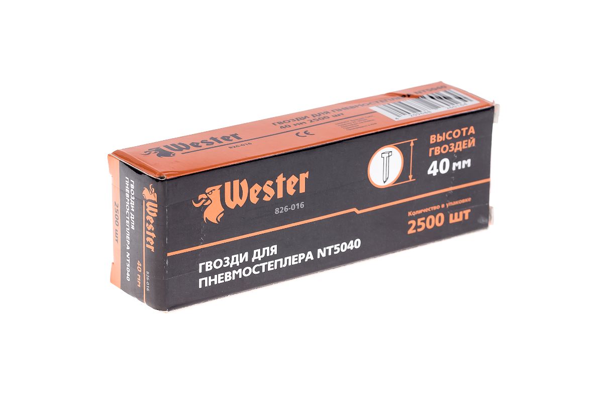 Гвозди 826-016 для пневмостеплера WESTER NT5040 гвозди для пневмостеплера foxweld