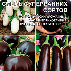 

Семена Баклажан Смесь Суперранних Сортов, 20 шт, Уральский дачник, 211829