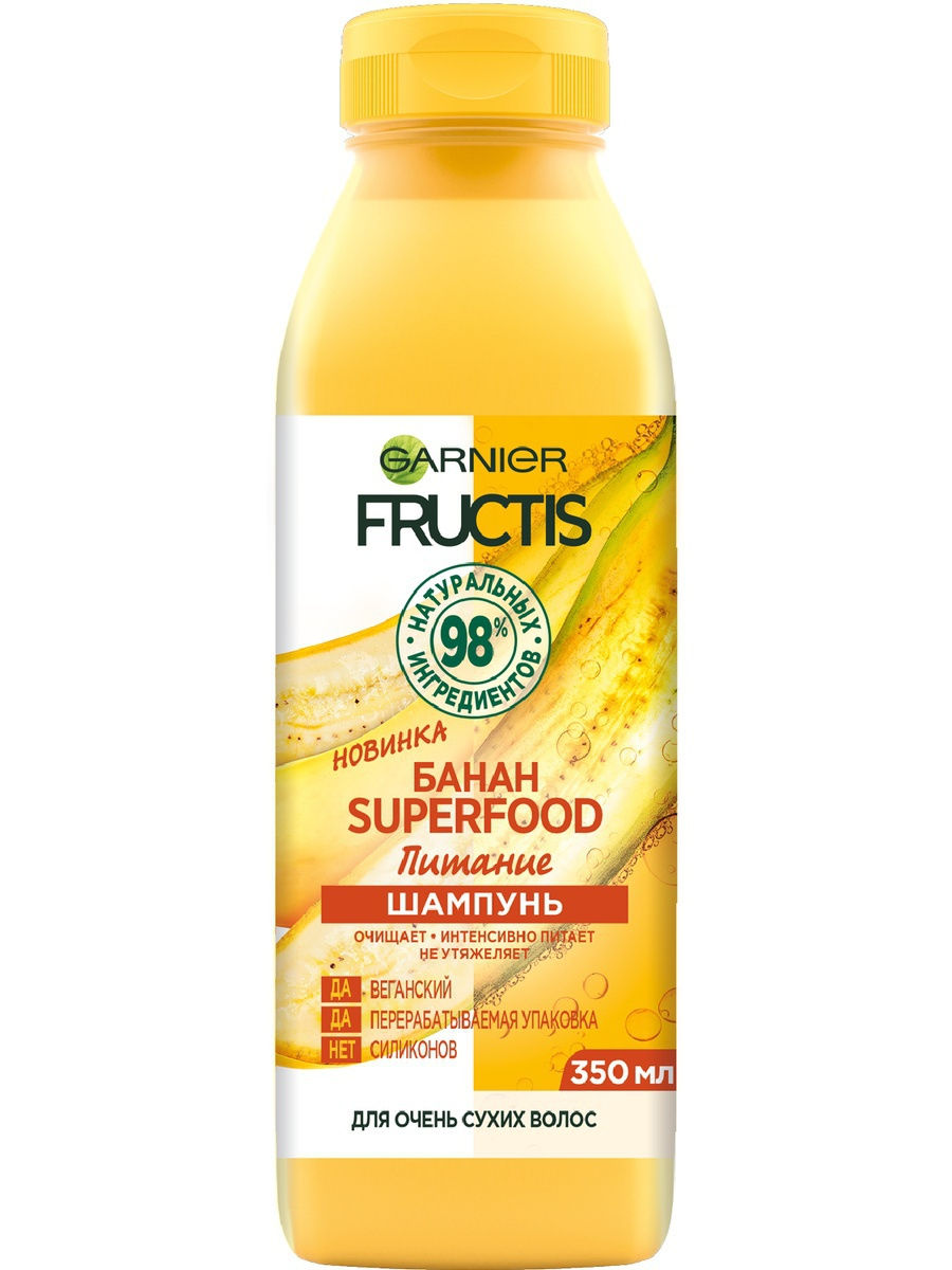 фото Шампунь для волос garnier fructis superfood банан 350 мл