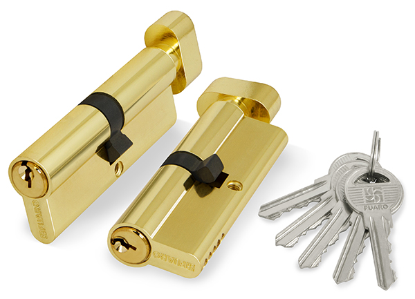 

Ключевой цилиндр FUARO 100 ZM 70 mm /30+10+30/ BP, латунь, Золотистый