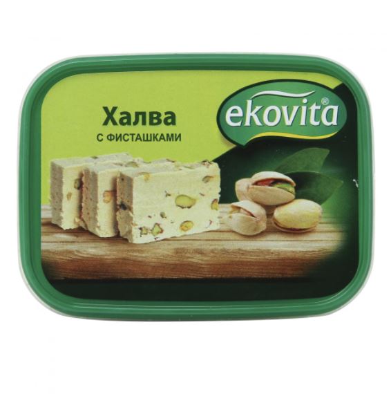 фото Халва ekovita "с фисташками", 250 гр