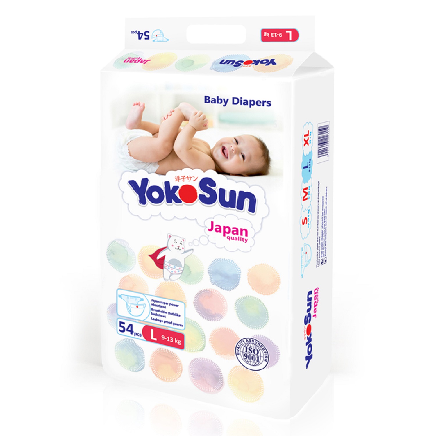 фото Подгузники yokosun l (9-13 кг), 54 шт.
