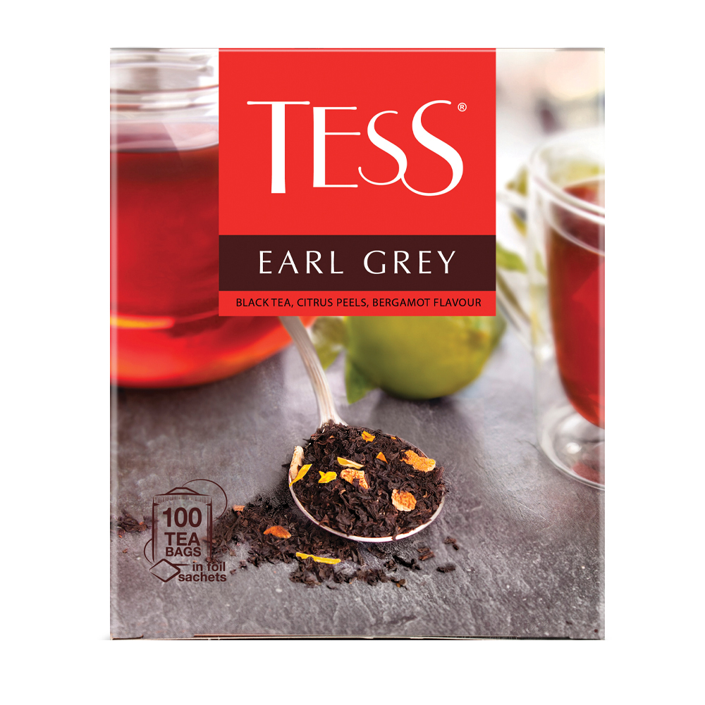 фото Чай черный tess earl grey 100 пакетиков