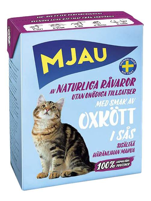 фото Влажный корм для кошек mjau, говядина, 16шт, 400г