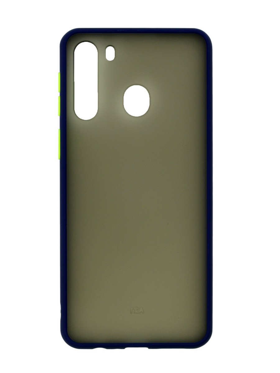 фото Чехол zibelino plastic matte для samsung galaxy a21 (a215) blue