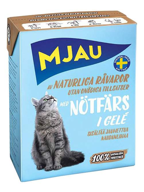 фото Влажный корм для кошек mjau, с рубленой говядиной, 16шт, 400г