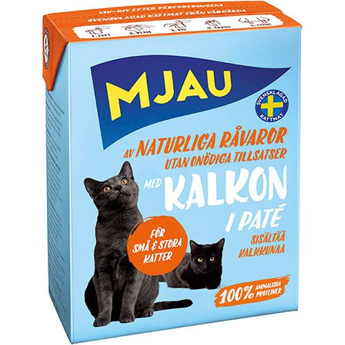 

Влажный корм для кошек Mjau, индейка, 16шт, 400г, индейка, 16шт, 400г
