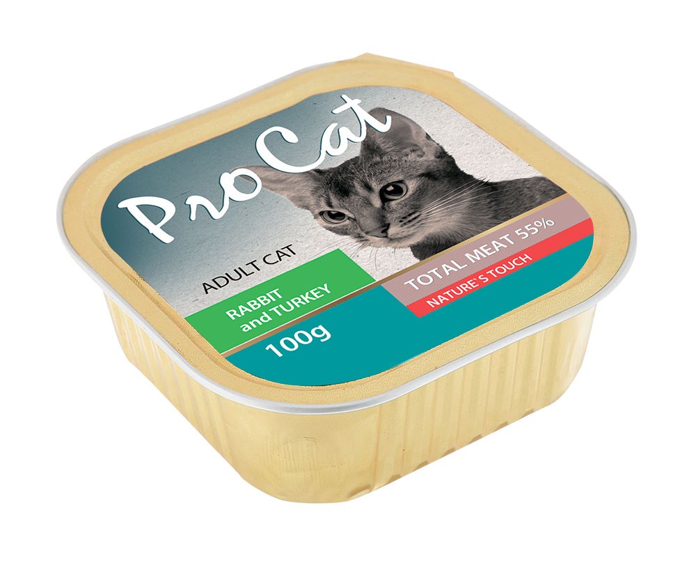 фото Консервы для кошек pro cat, кролик, индейка, 16шт, 100г