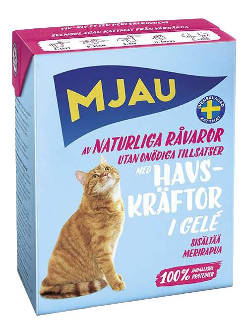 фото Влажный корм для кошек mjau, морепродукты, лангуст 16шт, 380г
