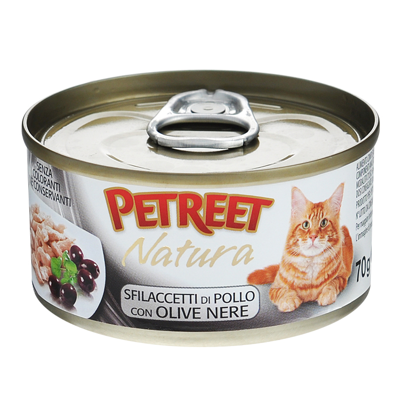 фото Консервы для кошек petreet, курица, оливки 48шт, 70г