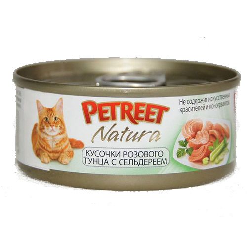 фото Консервы для кошек petreet, тунец, сельдерей 48шт, 70г