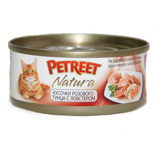 фото Консервы для кошек petreet, тунец, лобстер 48шт, 70г