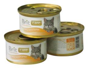 фото Консервы для кошек brit care, тунец, морковь, горошек, 24шт, 80г