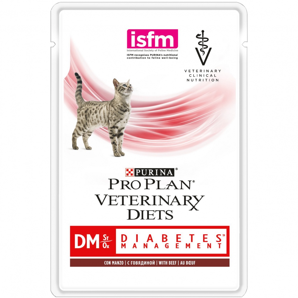 фото Влажный корм для кошек pro plan veterinary diets dm, мясо, 10шт, 85г