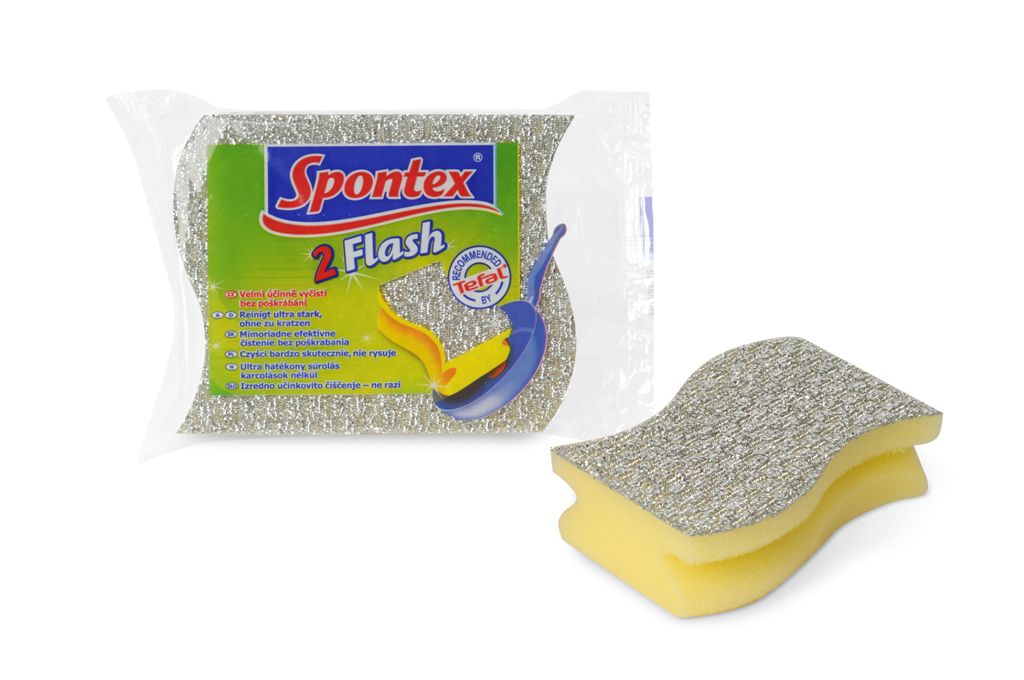 

Губка для мытья посуды SPONTEX FLASH 2 шт, Желтый