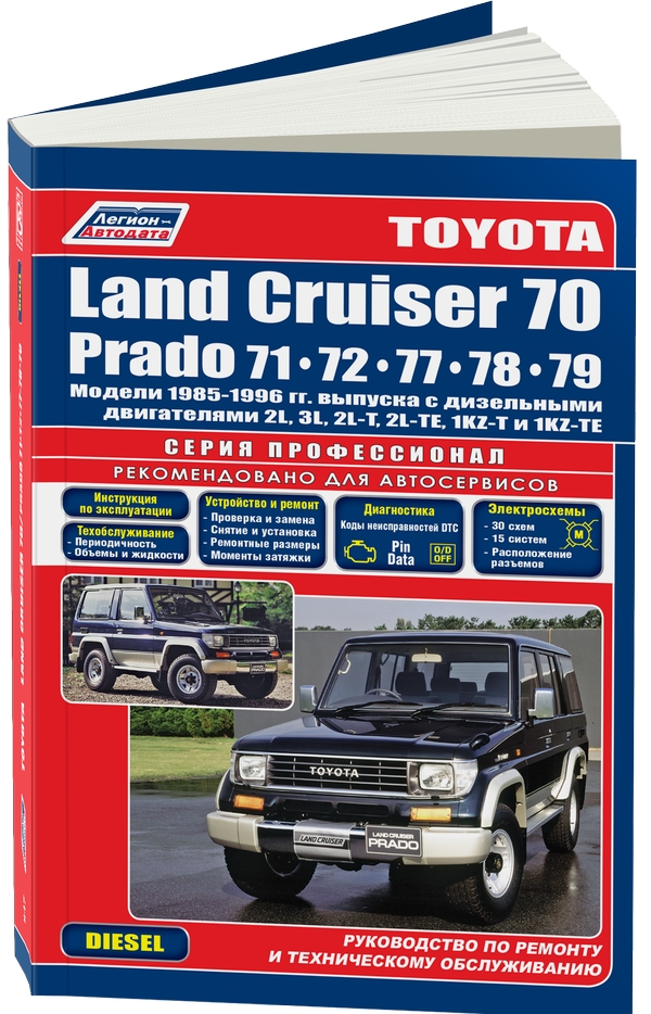 фото Книга toyota land cruiser 70 / prado 71/72/77/78/79. модели 1985-96 года выпуска с дизе... легион-автодата