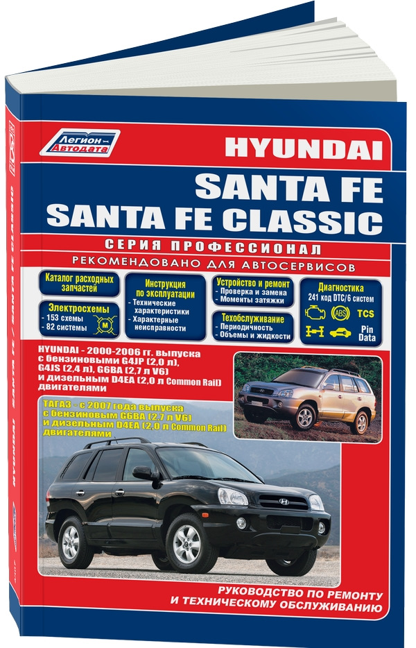 фото Книга hyundai santa fe / santa fe classic с 2000-2006 годов выпуска / tagaz с 2007 года... легион-автодата