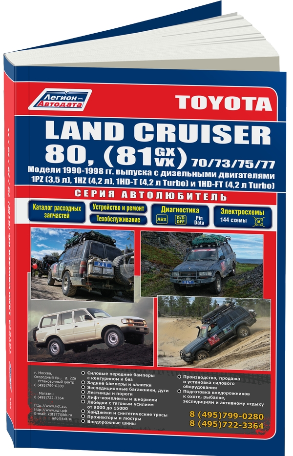 фото Книга toyota land cruiser 80 (81gx/vx), а также 70/73/75/77. модели 1990-1998 года выпу... легион-автодата