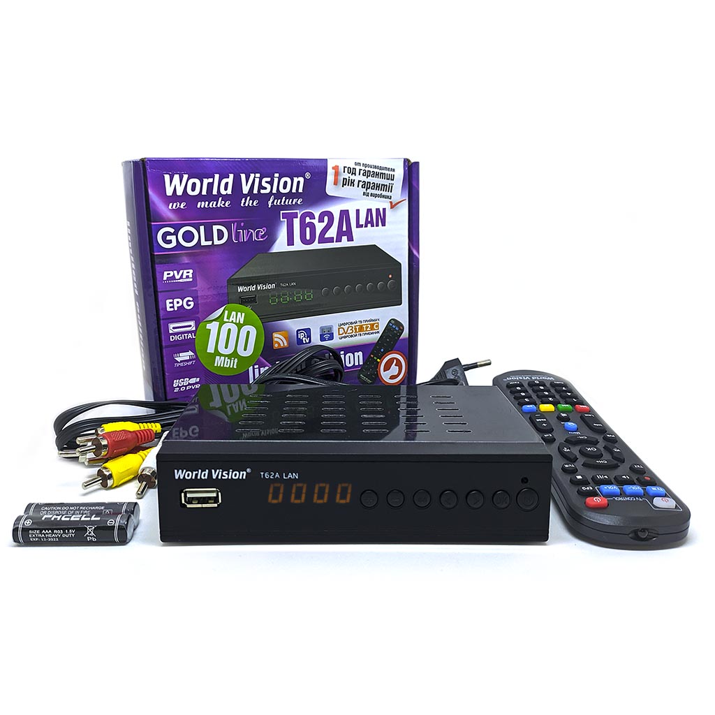 

DVB-T2 приставка World Vision T62A Lan Black, T62A Lan