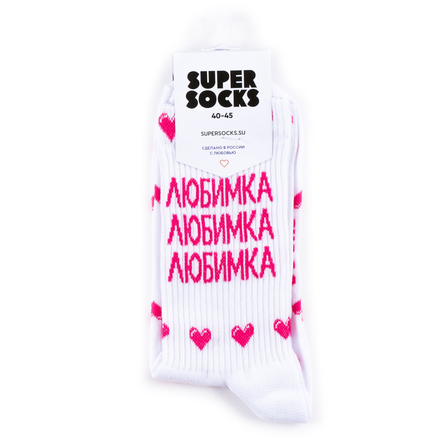 фото Носки super socks любимка белые 35-40