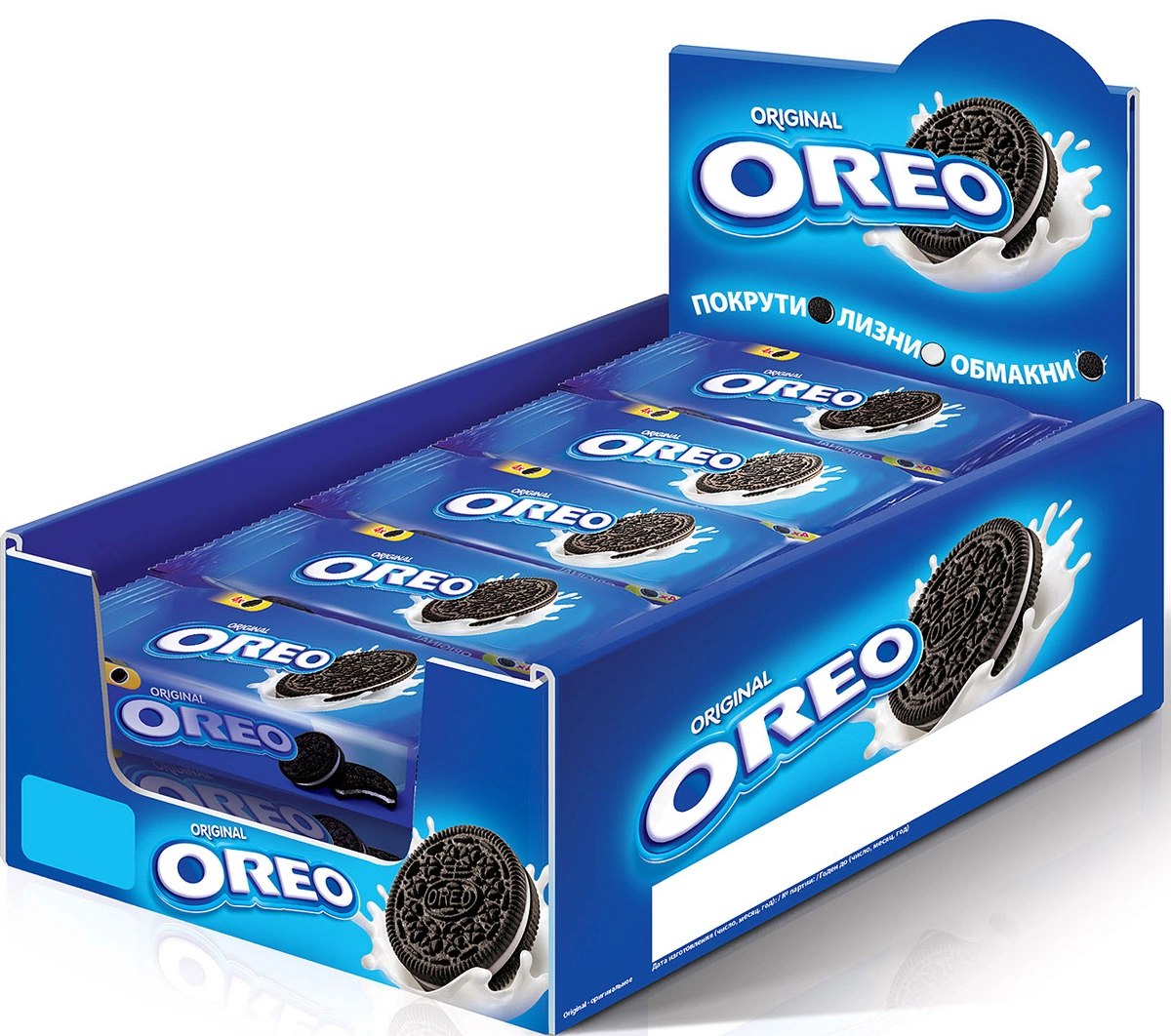 Печенье OREO с какао и ванильной начинкой, Коробка, 12шт.*38гр.