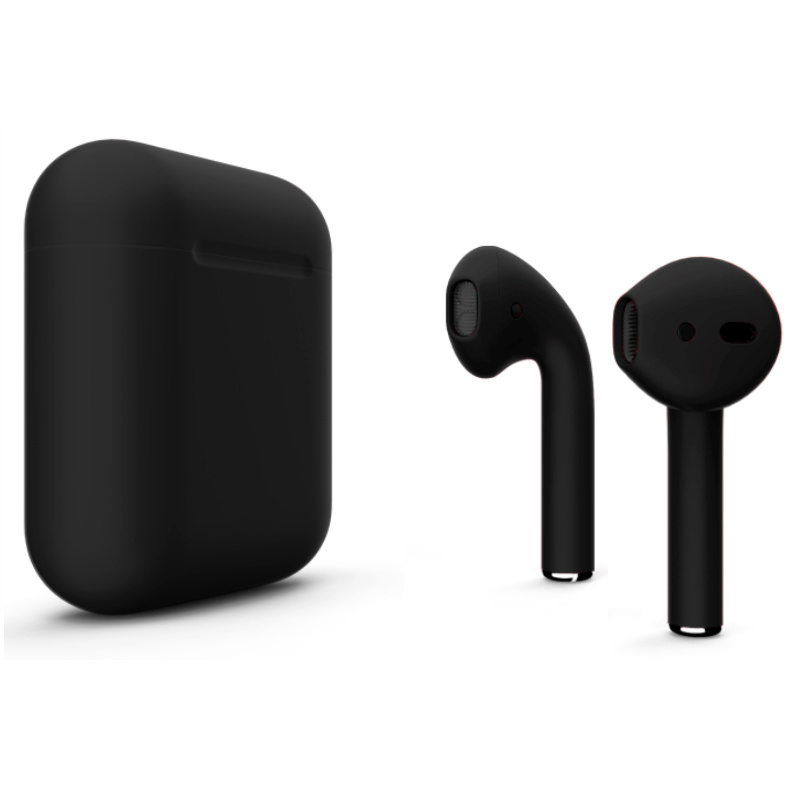 фото Беспроводные наушники apple airpods 2 color custom без беспроводной зарядки black matte