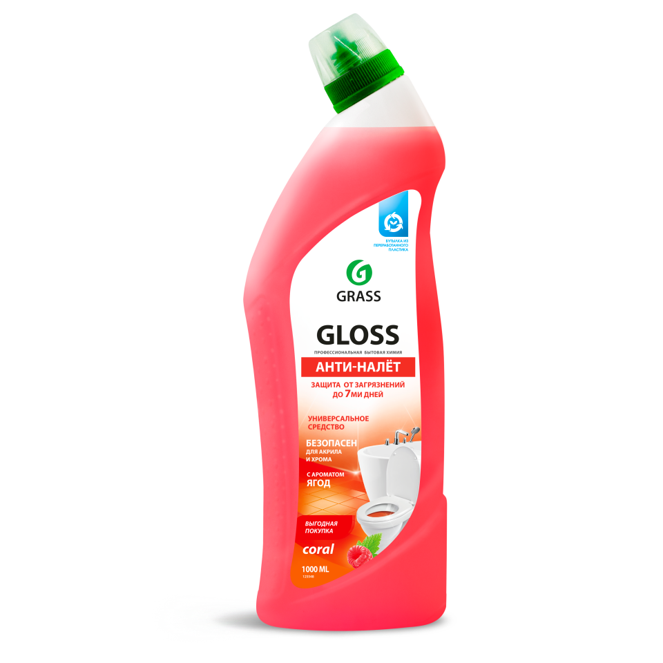 

Чистящий гель для ванны и туалета Gloss coral 1000 мл