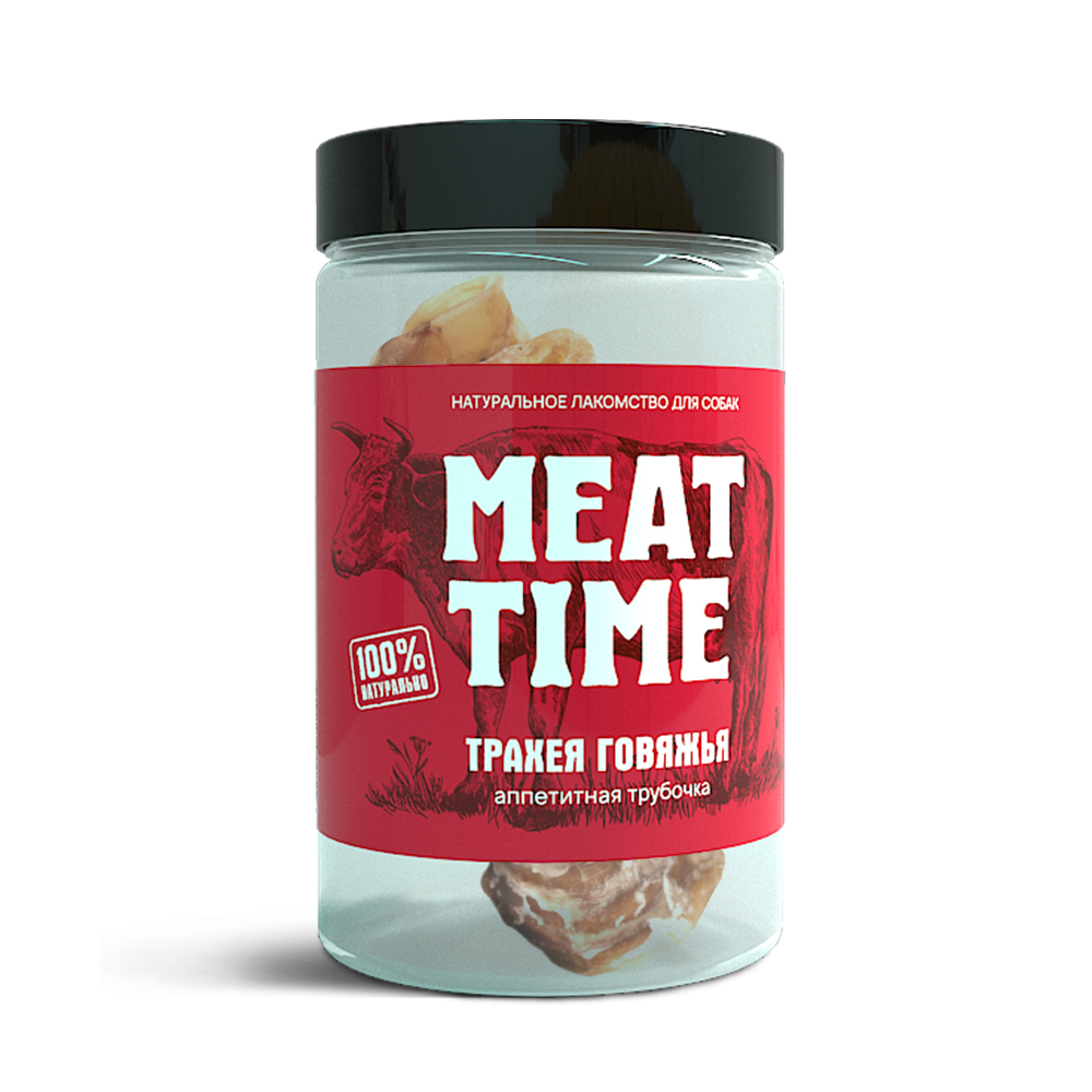 фото Лакомство meat time для собак трахея говяжья аппетитная трубочка 50г