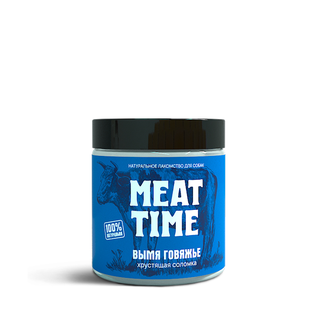 фото Лакомство meat time для собак вымя говяжье хрустящая соломка 50г