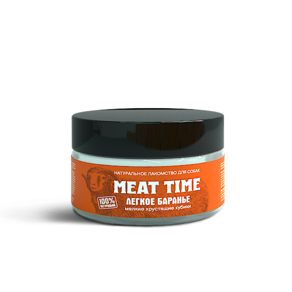 фото Лакомство meat time для собак легкое баранье хрустящие кубики мелкие 30г